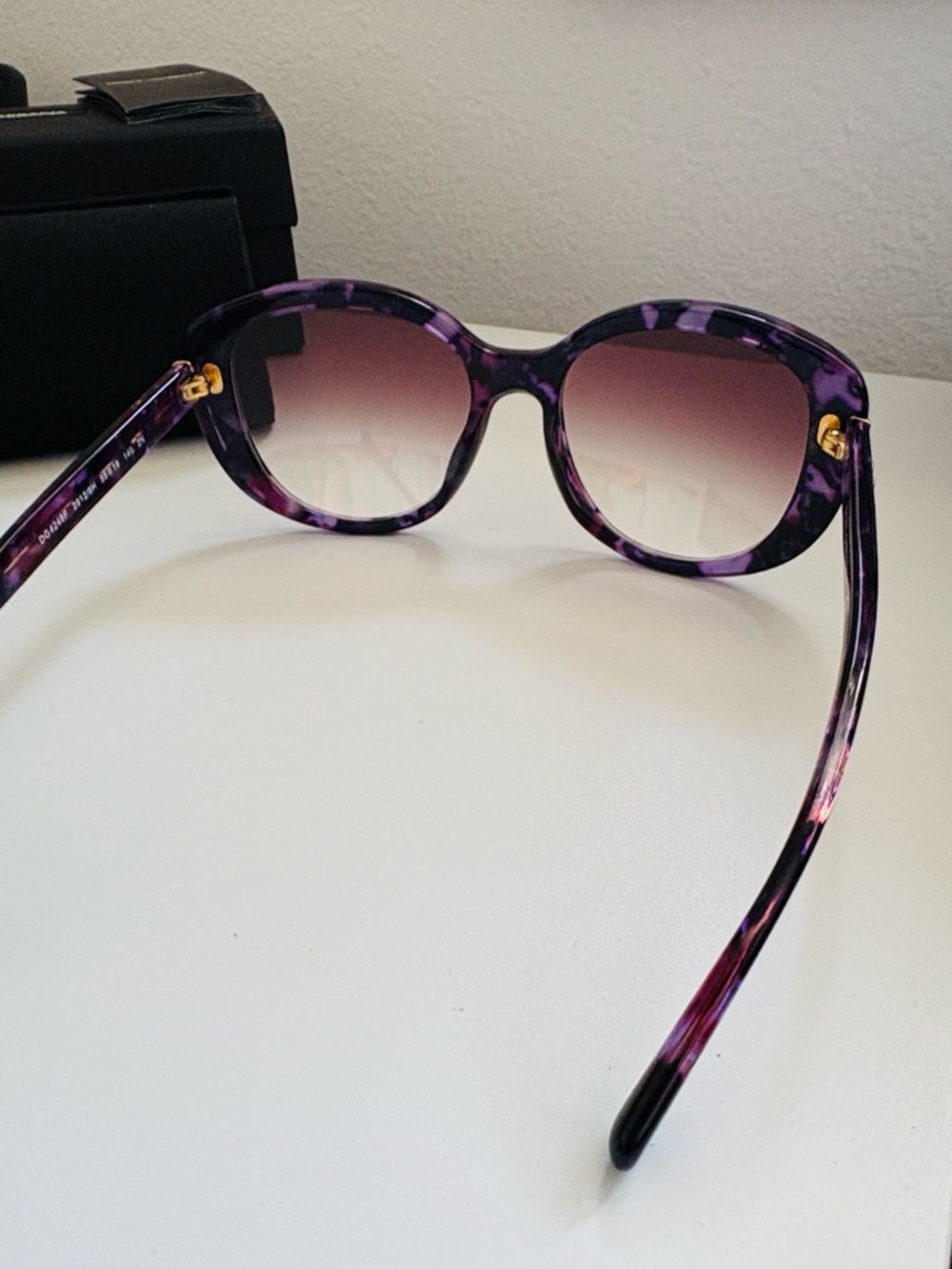 EUC [Dolce & Gabbana] Purple Tortoiseshell Gradient Lens Women's Sunglasses - Picture 9 of 13